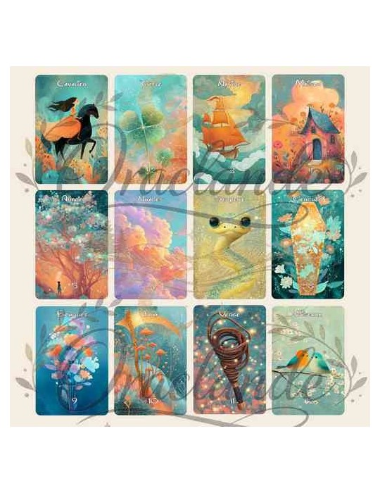 Oracle Lenormand Douceur – Jeu de 36 cartes personnalisable – Dos avec prénom – Oraclande