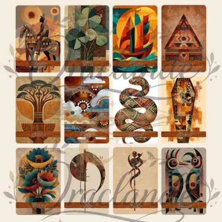 Oracle Lenormand Ancestral – Jeu de 36 cartes personnalisable – Dos avec prénom – Oraclande