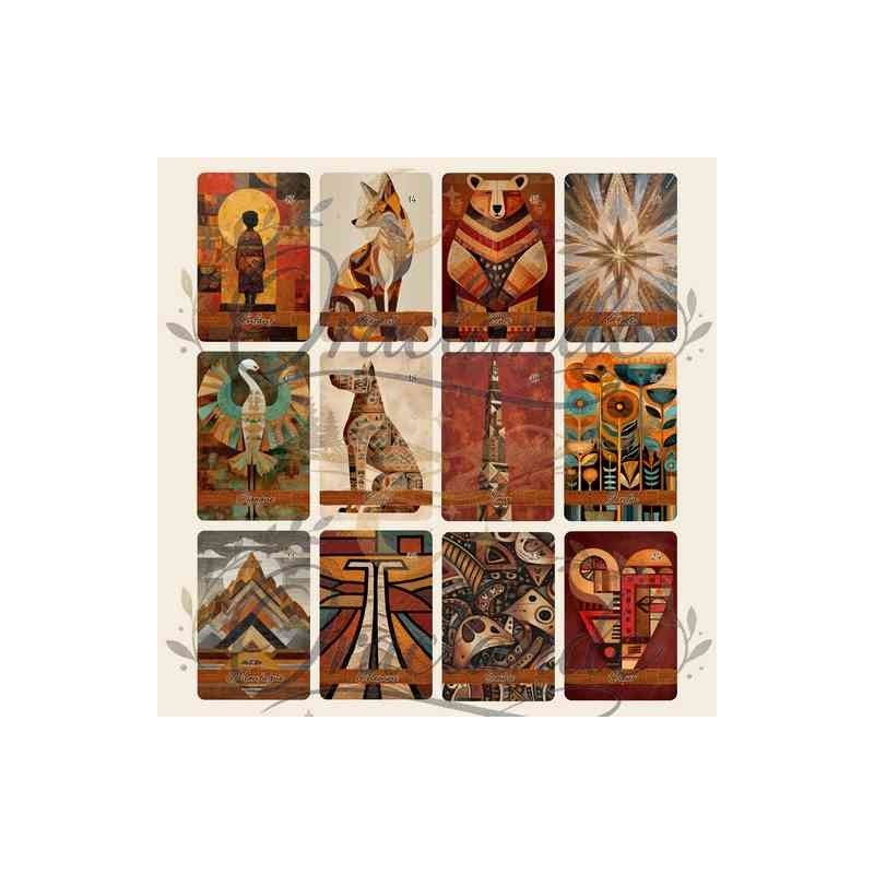 Oracle Lenormand Ancestral – Jeu de 36 cartes personnalisable – Dos avec prénom – Oraclande
