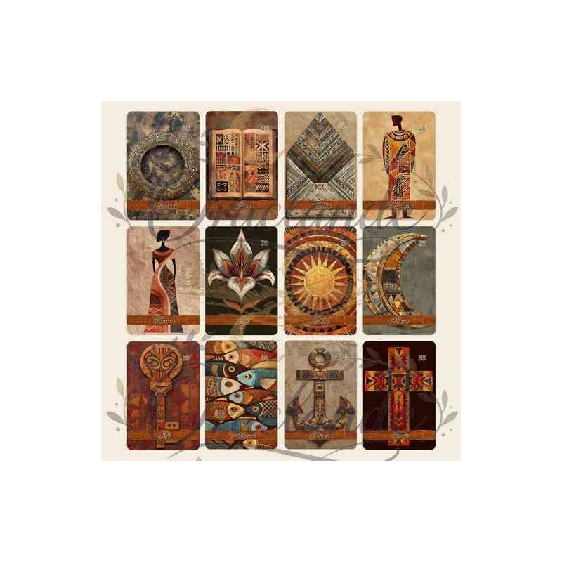 Oracle Lenormand Ancestral – Jeu de 36 cartes personnalisable – Dos avec prénom – Oraclande
