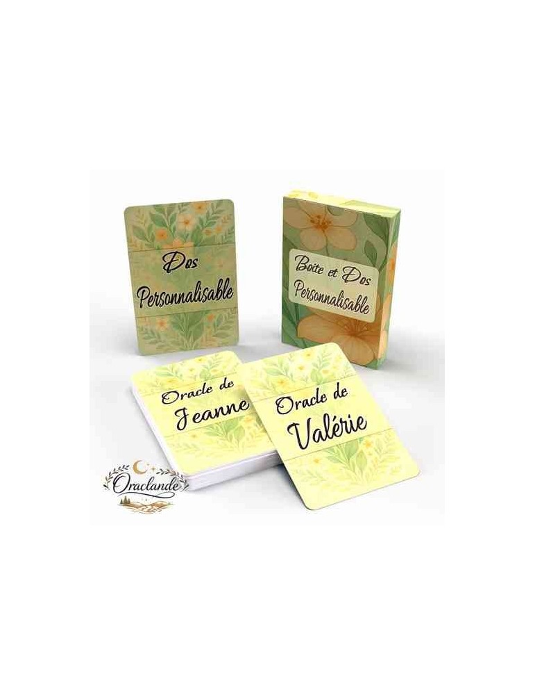 Oracle Lenormand Floral – Jeu de 36 cartes personnalisable – Dos avec prénom – Oraclande