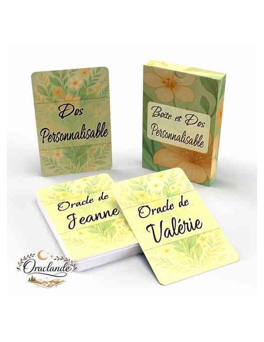 Oracle Lenormand Floral – Jeu de 36 cartes personnalisable – Dos avec prénom – Oraclande