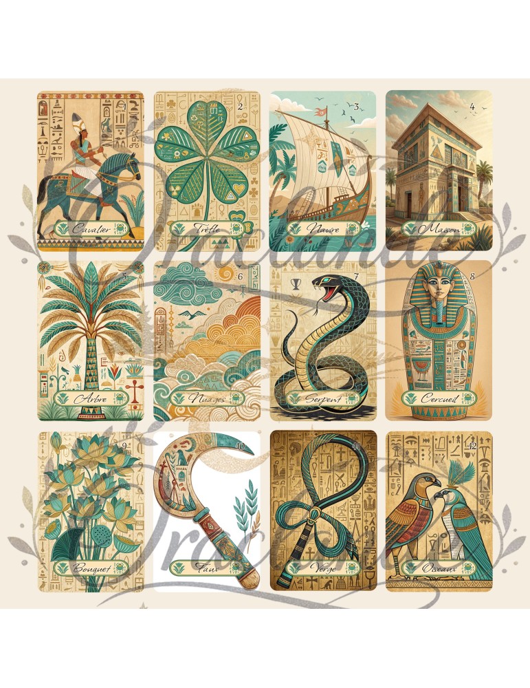 Oracle Lenormand Origine – Jeu de 36 cartes personnalisable – Dos avec prénom – Oraclande