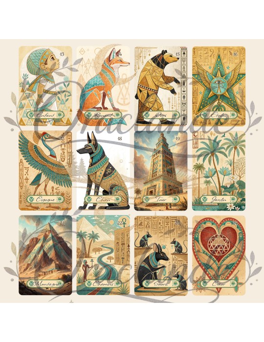 Oracle Lenormand Origine – Jeu de 36 cartes personnalisable – Dos avec prénom – Oraclande
