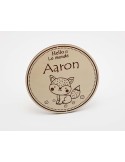 Carte en bois personnalisée - prénom bébé - annonce naissance renard