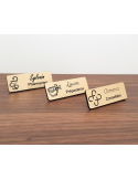 Badge pharmacie personnalisé or brossé acrylique préparatrice élève préparateur docteur en pharmacie pharmacien pharmacienne