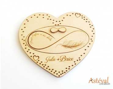 Demande en mariage personnalisée en bois