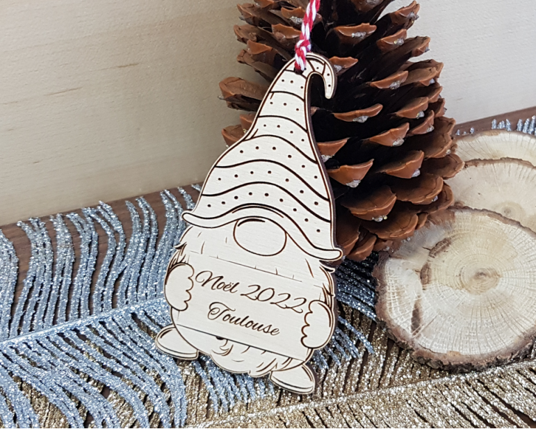Boule de Noël personnalisée lutin gnome