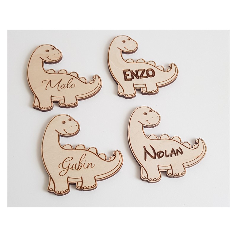 Marque place dinosaure en bois personnalisé, Baptême, ou Anniversaire, Décoration de table enfant