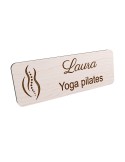 Badge personnalisé yoga et pilates, motif yoga, Pilates et mouvement, vue en biais