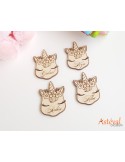 Marque place licorne en bois personnalisé